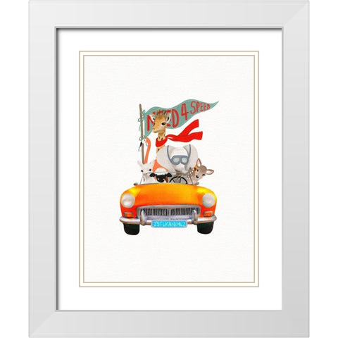 Need 4 Speed White Modern Wood Framed Art Print with Double Matting by Straatsma, Leah