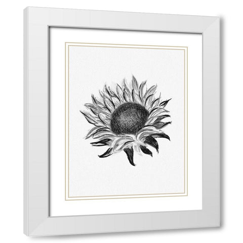 Sunflower White Modern Wood Framed Art Print with Double Matting by Straatsma, Leah