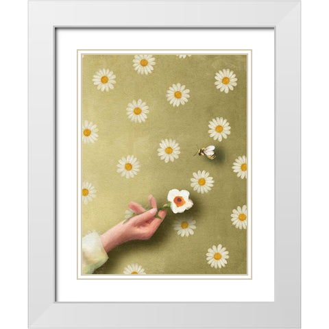 Which One Will He Choose White Modern Wood Framed Art Print with Double Matting by Straatsma, Leah