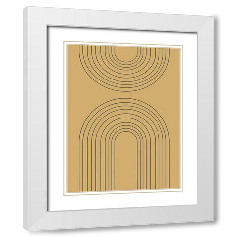 Abstract Rainbow Ochre White Modern Wood Framed Art Print with Double Matting by Straatsma, Leah