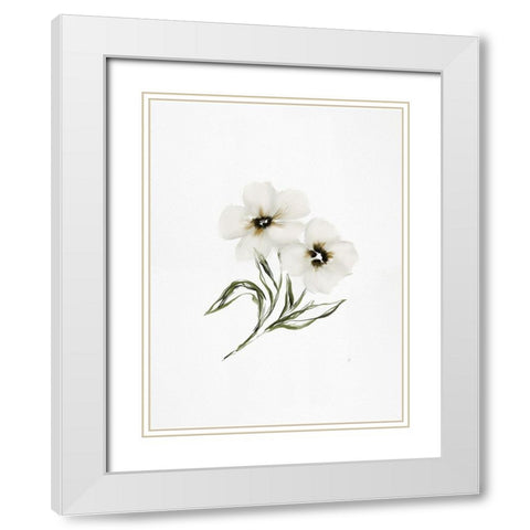 Lovely Florals White Modern Wood Framed Art Print with Double Matting by Straatsma, Leah