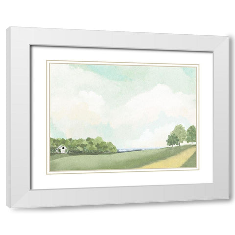 White Barn By The Lake White Modern Wood Framed Art Print with Double Matting by Straatsma, Leah