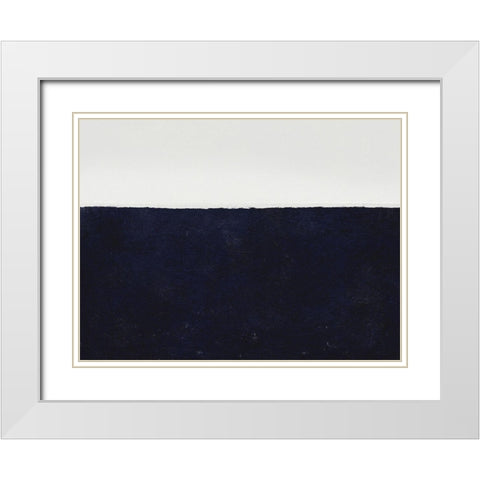 Blue Oyster White Modern Wood Framed Art Print with Double Matting by Straatsma, Leah