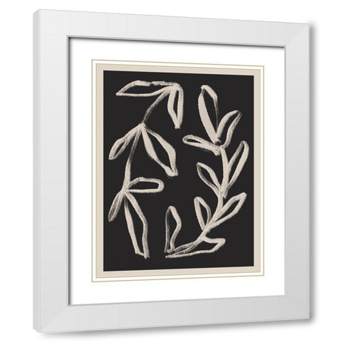 Botanical Vines 1 White Modern Wood Framed Art Print with Double Matting by Straatsma, Leah