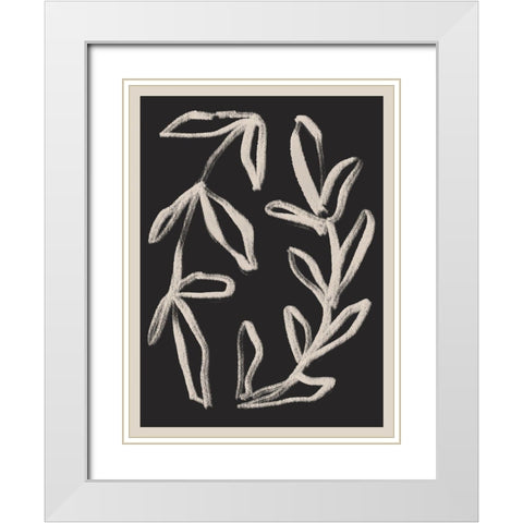 Botanical Vines 1 White Modern Wood Framed Art Print with Double Matting by Straatsma, Leah