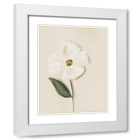 White Flower 2 White Modern Wood Framed Art Print with Double Matting by Straatsma, Leah