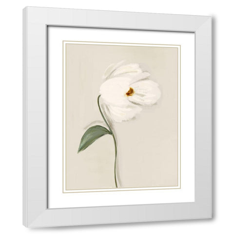 White Flower 3 White Modern Wood Framed Art Print with Double Matting by Straatsma, Leah