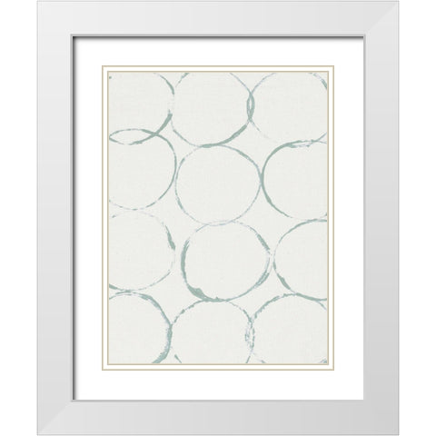 Sage Circles White Modern Wood Framed Art Print with Double Matting by Straatsma, Leah
