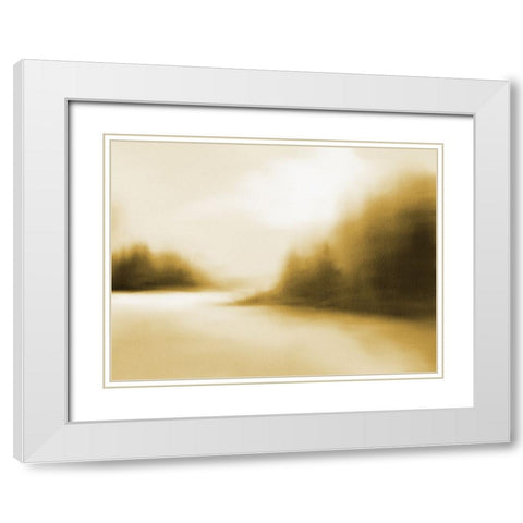 The Inlet Muted Mustard White Modern Wood Framed Art Print with Double Matting by Straatsma, Leah