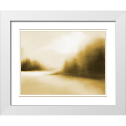 The Inlet Muted Mustard White Modern Wood Framed Art Print with Double Matting by Straatsma, Leah