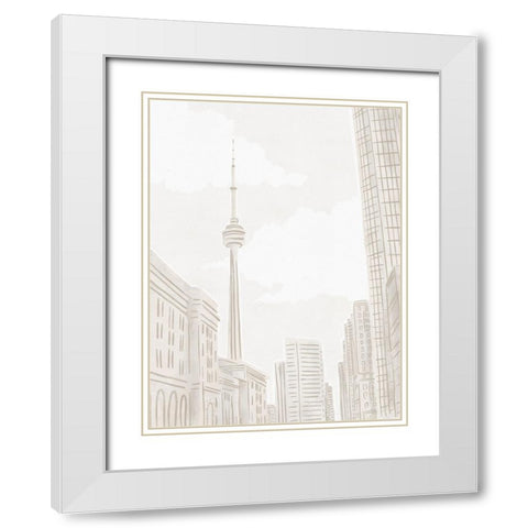Toronto White Modern Wood Framed Art Print with Double Matting by Straatsma, Leah