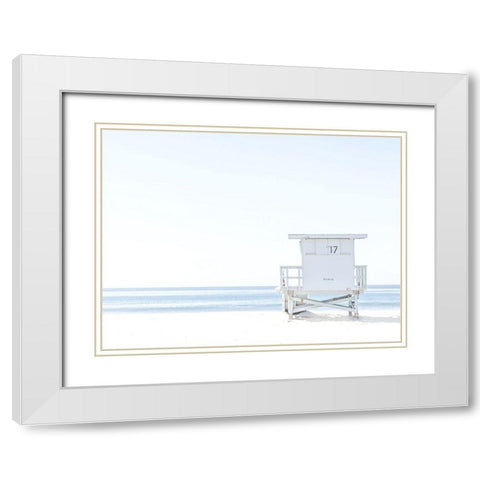Beach Hut  Coastal 1 White Modern Wood Framed Art Print with Double Matting by Straatsma, Leah