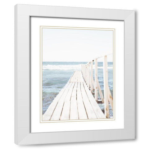 Beach Boardwalk Coastal 1 White Modern Wood Framed Art Print with Double Matting by Straatsma, Leah