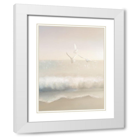 The Gulls White Modern Wood Framed Art Print with Double Matting by Straatsma, Leah