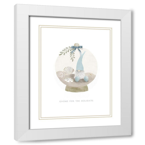 Gnome For The Holidays White Modern Wood Framed Art Print with Double Matting by Straatsma, Leah