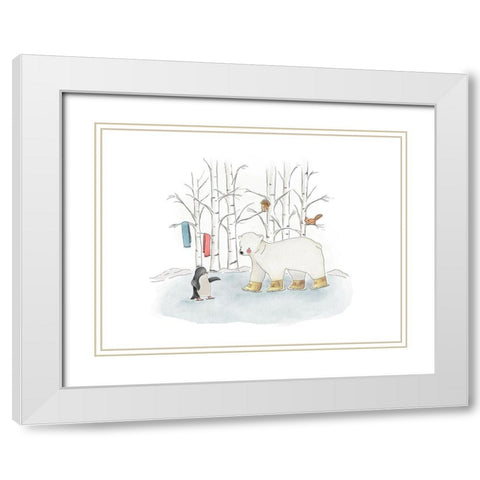 Skating Lessons White Modern Wood Framed Art Print with Double Matting by Straatsma, Leah