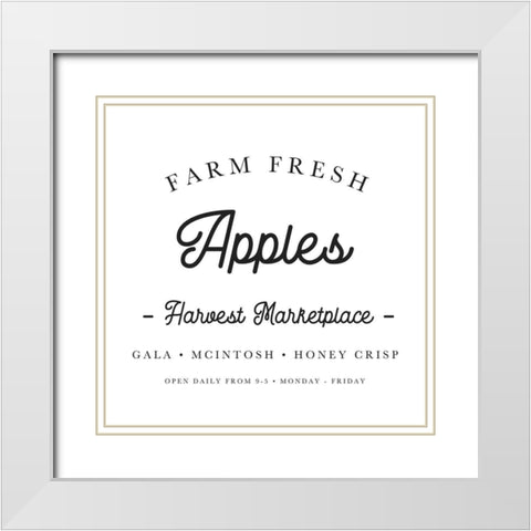 Farm Fresh Apples White Modern Wood Framed Art Print with Double Matting by Straatsma, Leah