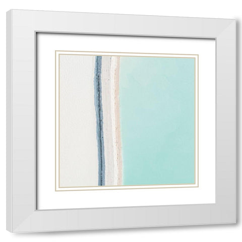 Beach Meets Sea White Modern Wood Framed Art Print with Double Matting by Straatsma, Leah