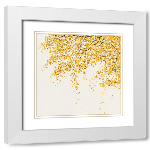 Autumn Leaves White Modern Wood Framed Art Print with Double Matting by Straatsma, Leah