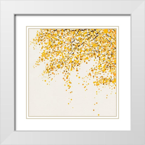 Autumn Leaves White Modern Wood Framed Art Print with Double Matting by Straatsma, Leah