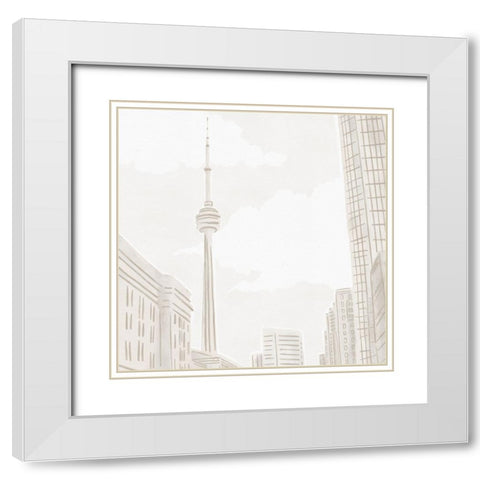 Toronto White Modern Wood Framed Art Print with Double Matting by Straatsma, Leah