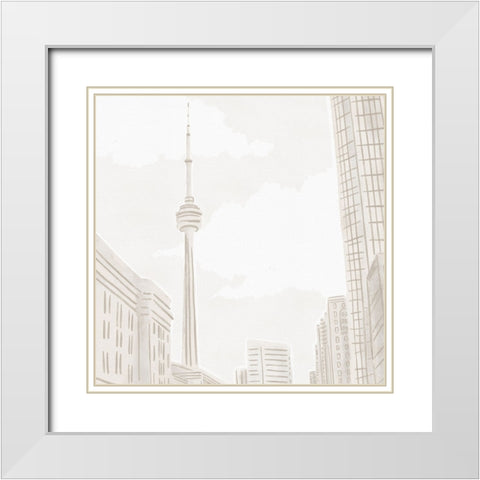 Toronto White Modern Wood Framed Art Print with Double Matting by Straatsma, Leah