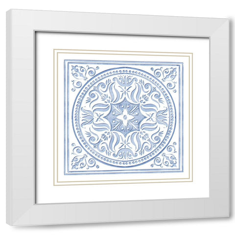 The Medallion V2 White Modern Wood Framed Art Print with Double Matting by Straatsma, Leah