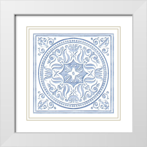 The Medallion V2 White Modern Wood Framed Art Print with Double Matting by Straatsma, Leah