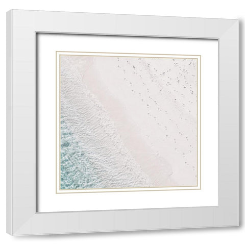 Rosy Footprints White Modern Wood Framed Art Print with Double Matting by Straatsma, Leah