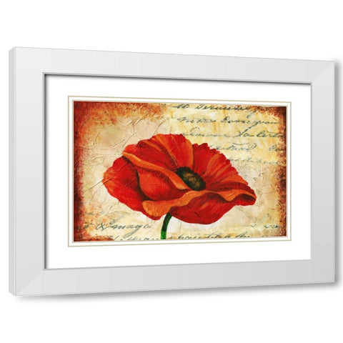 Poppy Script White Modern Wood Framed Art Print with Double Matting by Budd, Tiffany