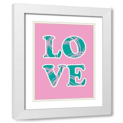 Love White Modern Wood Framed Art Print with Double Matting by Martina