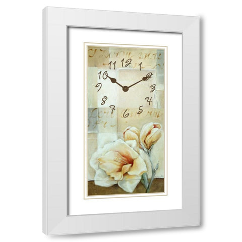 Long Frosted Rose 1 White Modern Wood Framed Art Print with Double Matting by Budd, Tiffany