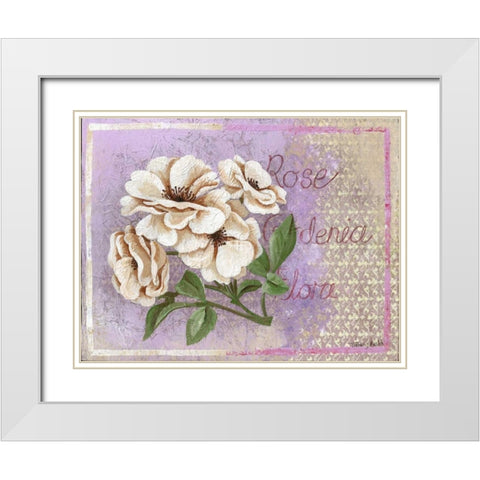 Gardenia White Modern Wood Framed Art Print with Double Matting by Budd, Tiffany