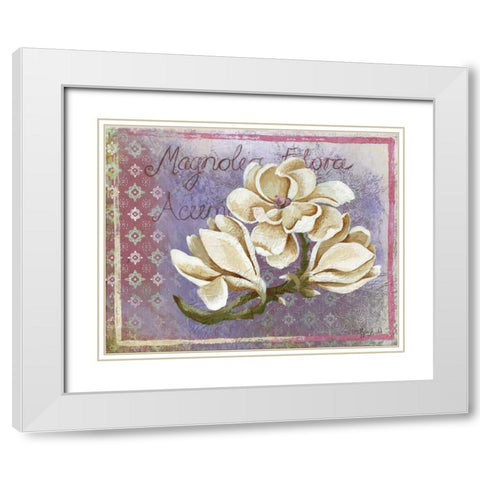 Magnolia White Modern Wood Framed Art Print with Double Matting by Budd, Tiffany