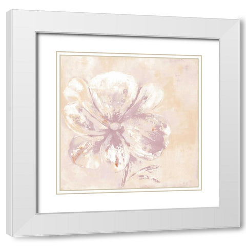 Blush Beauty Florenti Mate White Modern Wood Framed Art Print with Double Matting by May