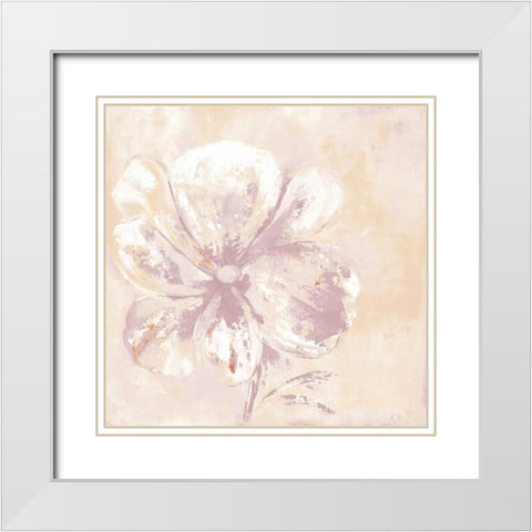 Blush Beauty Florenti Mate White Modern Wood Framed Art Print with Double Matting by May