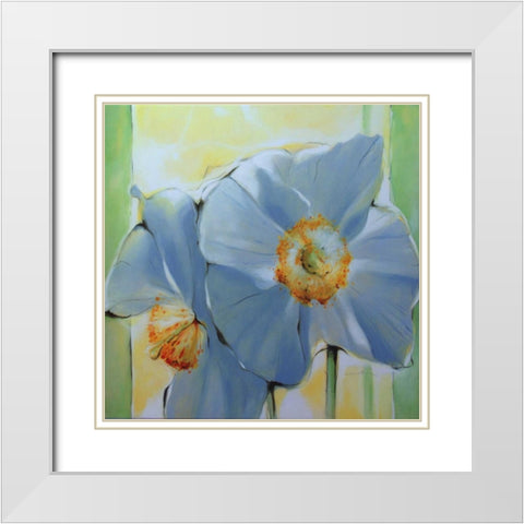 Springtime 2 White Modern Wood Framed Art Print with Double Matting by May