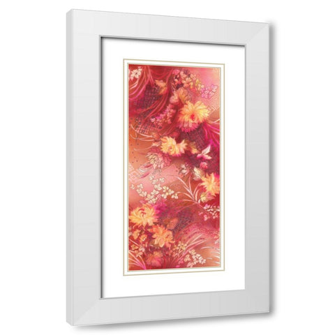 Crimson Collage White Modern Wood Framed Art Print with Double Matting by May