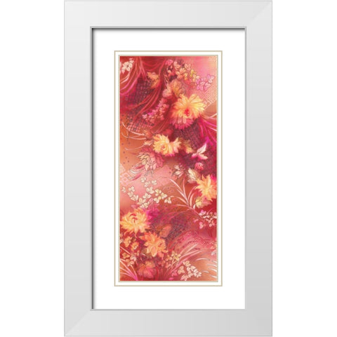 Crimson Collage White Modern Wood Framed Art Print with Double Matting by May