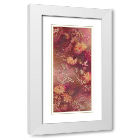 Marooned Florals White Modern Wood Framed Art Print with Double Matting by May