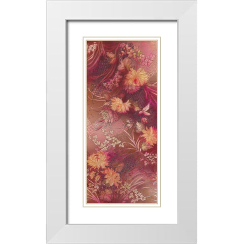 Marooned Florals White Modern Wood Framed Art Print with Double Matting by May