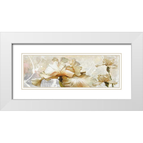 Floral Delight White Modern Wood Framed Art Print with Double Matting by May