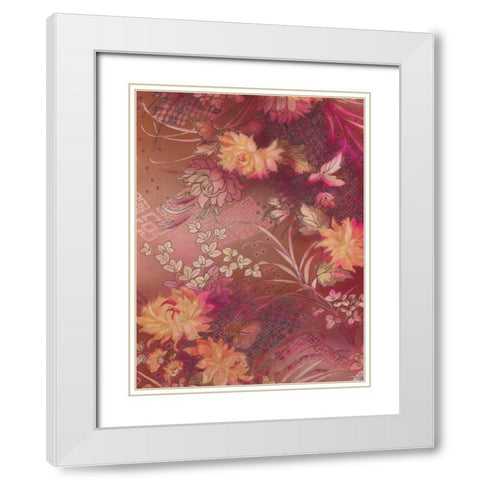 Marooned Florals C White Modern Wood Framed Art Print with Double Matting by May