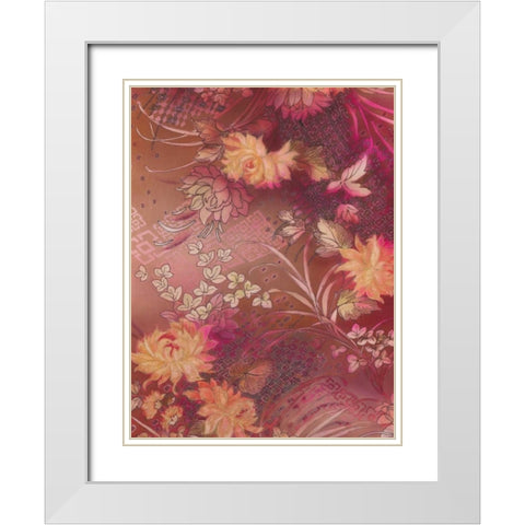 Marooned Florals C White Modern Wood Framed Art Print with Double Matting by May