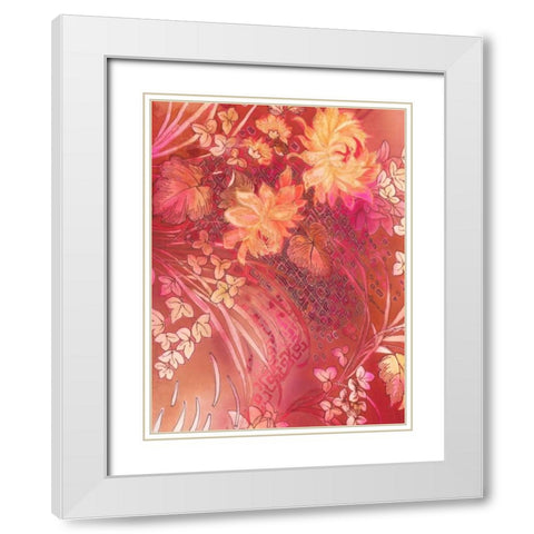 Crimson Collage 4 White Modern Wood Framed Art Print with Double Matting by May