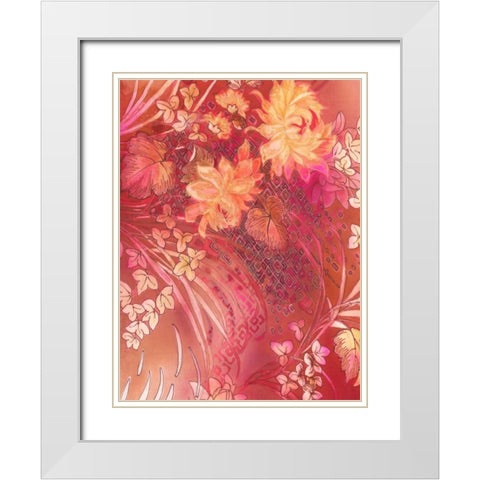 Crimson Collage 4 White Modern Wood Framed Art Print with Double Matting by May
