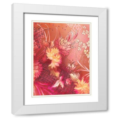 Crimson Collage 5 White Modern Wood Framed Art Print with Double Matting by May