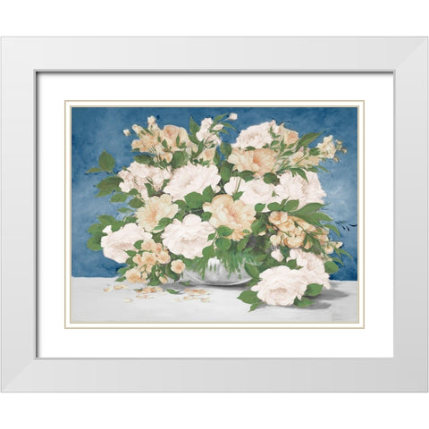 Elegant Center Piece 1 White Modern Wood Framed Art Print with Double Matting by May