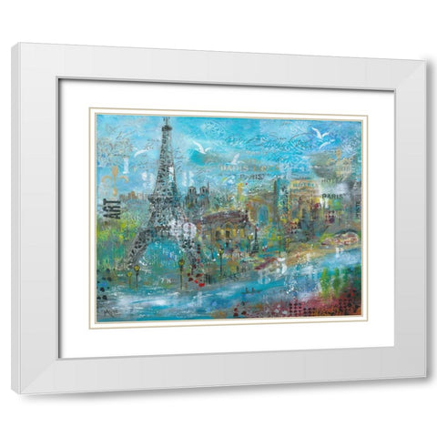 Paris in the Afternoon White Modern Wood Framed Art Print with Double Matting by May