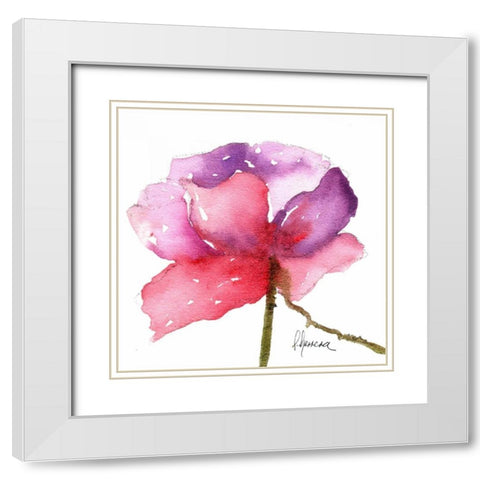 Paragon in Pink White Modern Wood Framed Art Print with Double Matting by May